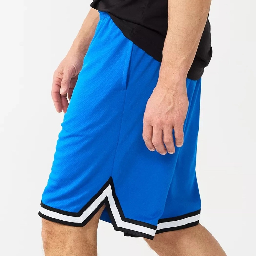 Mens Tek Gear 11" Retro Trim Basketball Shorts, Royal Blue, Size XL